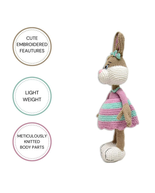 Happy Threads Jill Bunny Soft Toy-Easily Washable-Plush Cuddly Toy For Newborn