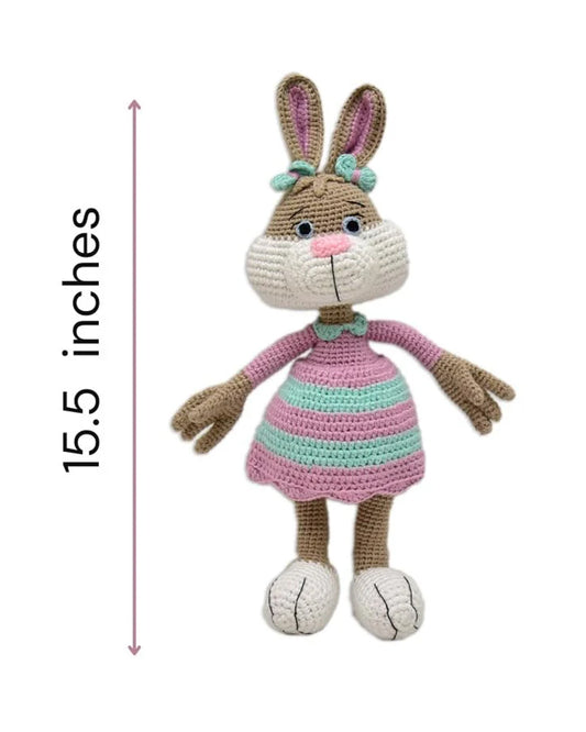 Happy Threads Jill Bunny Soft Toy-Easily Washable-Plush Cuddly Toy For Newborn