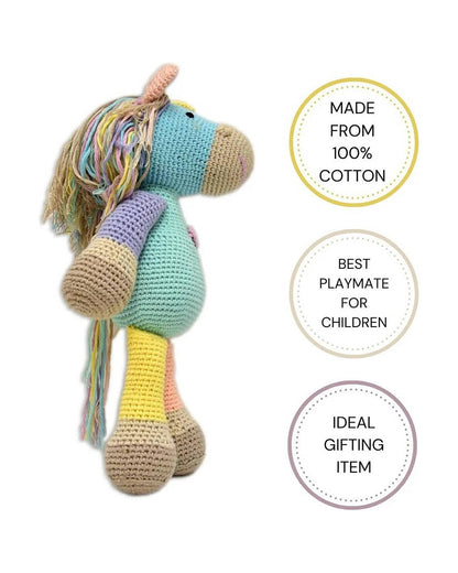 Happy Threads Atlas Horse Soft Toy-Easily Washable-Plush Cuddly Toy For Newborn