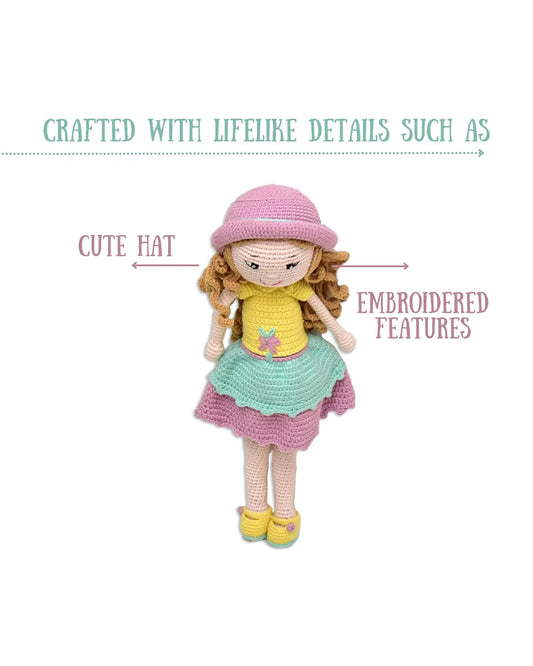 Happy Threads Cecilia Doll Soft Toy-Easily Washable-Plush Cuddly Toy For Newborn