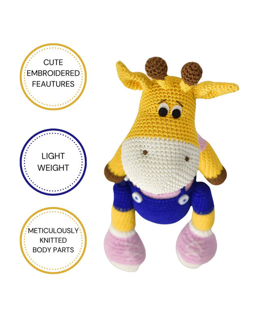 Happy Threads Naughty Giraffe Soft Toy-Easily Washable-Plush Cuddly Toy For Newborn