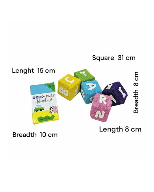 Happy Threads Alphabet Cube Game Puzzle-With Cubes and Flash Cards-Learning & Educational Toys-24M+