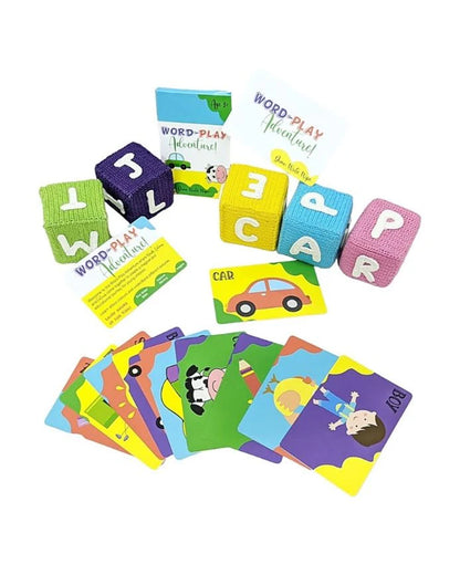 Happy Threads Alphabet Cube Game Puzzle-With Cubes and Flash Cards-Learning & Educational Toys-24M+