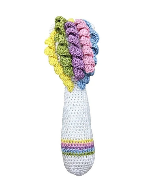 Happy Threads Unicorn Stick Rattle Crochet Rattle Toy-Teething Relief & Easy to Grasp-For Infants