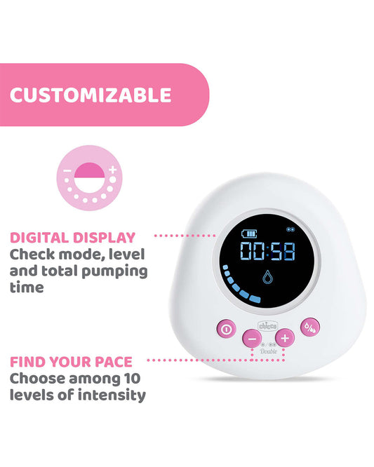 Chicco Double Electric Breast Pump-Dual Phase-10 Setting Levels-Milk Expression Pump