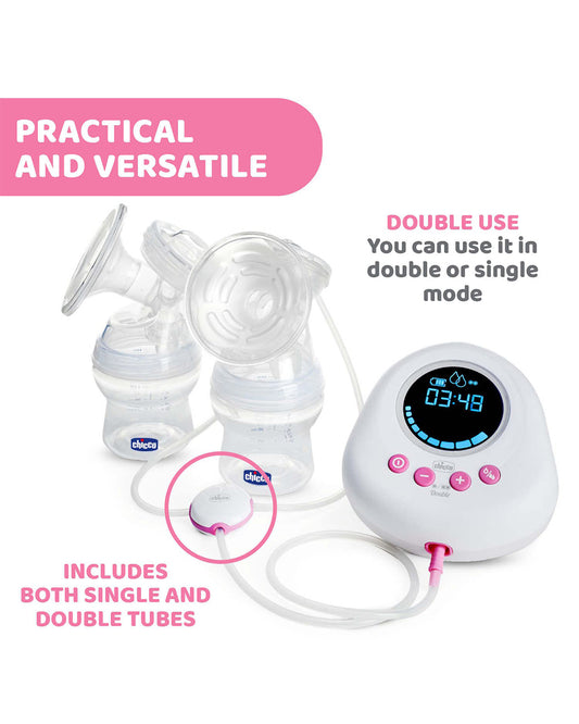 Chicco Double Electric Breast Pump-Dual Phase-10 Setting Levels-Milk Expression Pump