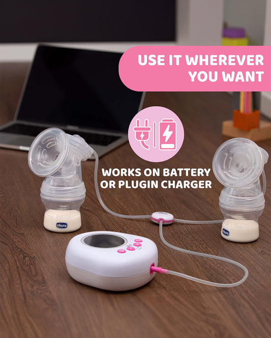 Chicco Double Electric Breast Pump-Dual Phase-10 Setting Levels-Milk Expression Pump