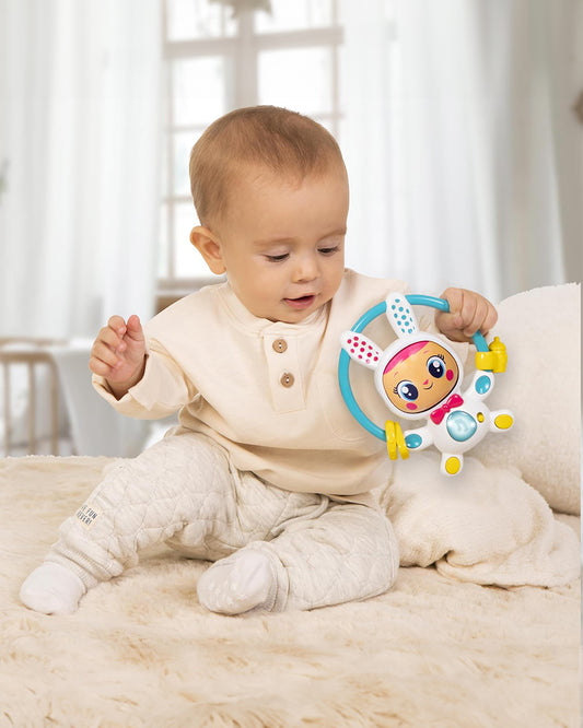 IMC Cry Babies My Little Coney's Rattle Toy-Interactive Sounds & Lights-Promotes Auditory & Visual Stimulation-For Infants