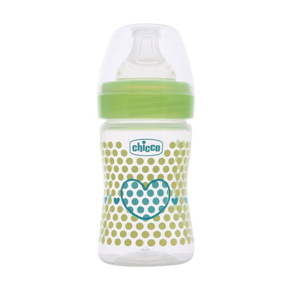 Chicco Well Being Feeding Bottle-Anti Colic-Slow Flow-150 ml-Green-0M+