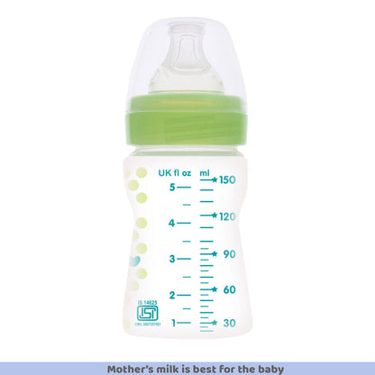 Chicco Well Being Feeding Bottle-Anti Colic-Slow Flow-150 ml-Green-0M+