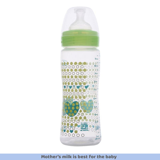 Chicco Well Being Feeding Bottle-Anti Colic-Slow Flow-330 ml-Green-4M+