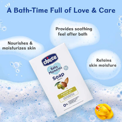 Chicco Baby Moments Baby Soap Bar-With Almond & Olive Oil-125 g