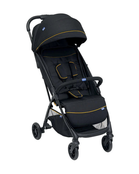 Chicco Glee Lightweight Baby Stroller-One Touch Fold-Multiple Recline Positions-Pram for 0 to 4Y (Upto 22 Kg)-Uneven Black