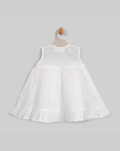 Keebee White Dress-Solid-Organic Cotton-For Infants