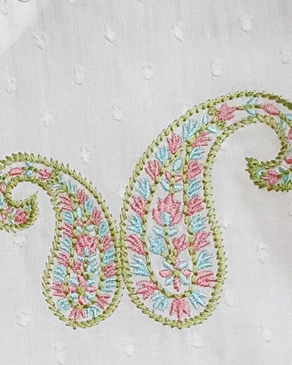 Keebee White Kurta Pajama-Paisley-Cotton-For Infants