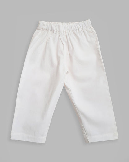 Keebee White Kurta Pajama-Paisley-Cotton-For Infants