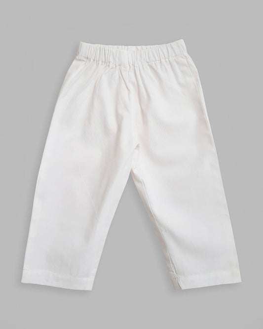 Keebee White Kurta Pajama-Paisley-Cotton-For Infants