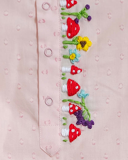 Keebee Peach Kurta Pajama-Cluster-Cotton-For Infants