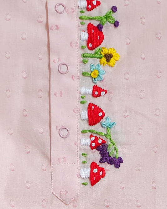 Keebee Peach Kurta Pajama-Cluster-Cotton-For Infants