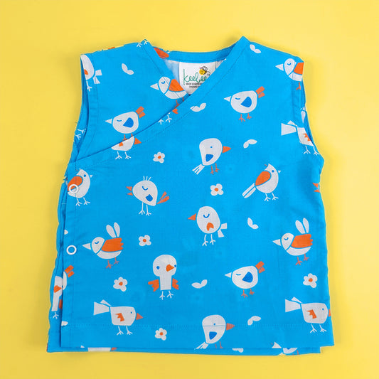 Keebee Blue Jhabla-Birdie-Cotton-For Infants