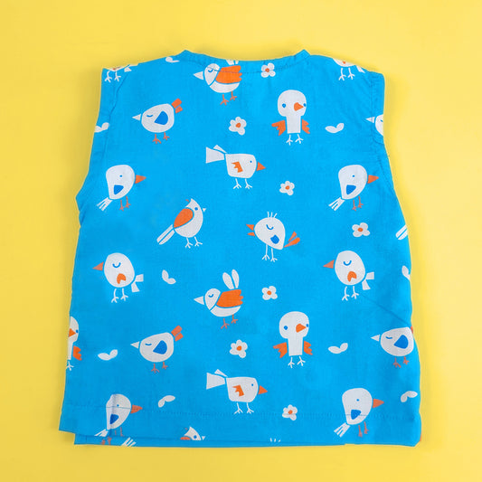 Keebee Blue Jhabla-Birdie-Cotton-For Infants