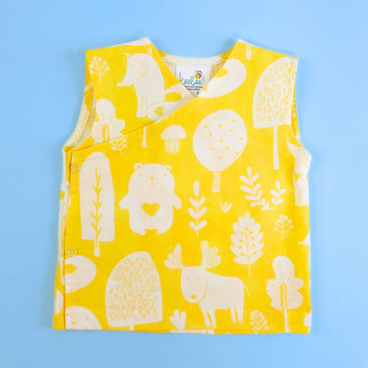 Keebee Yellow Jhabla-Forest-Cotton-For Infants