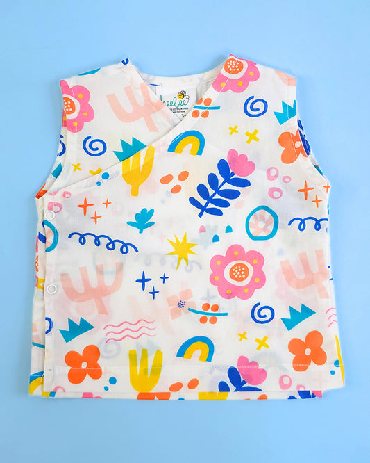 Keebee Multicolor Jhabla-Picasso-Cotton-For Infants