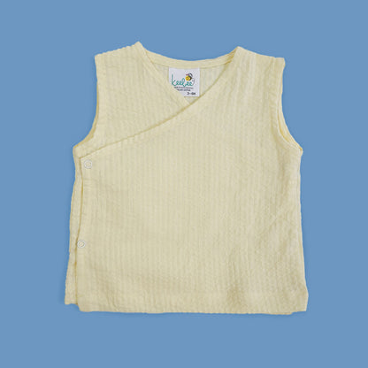 Keebee Yellow Jhabla Set-Solid-Cotton-For Infants