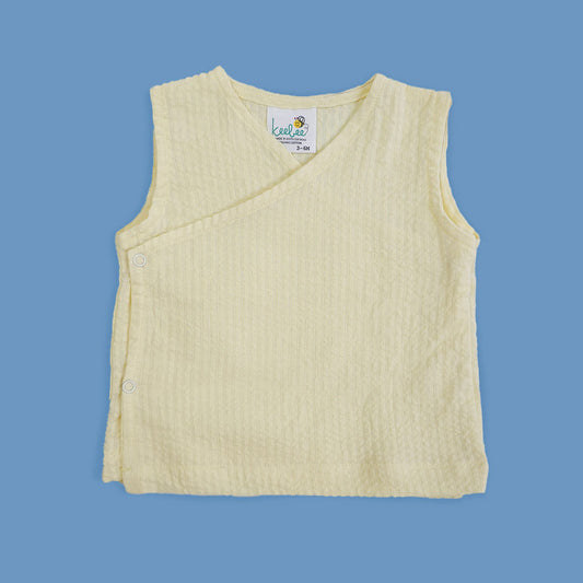 Keebee Yellow Jhabla Set-Solid-Cotton-For Infants