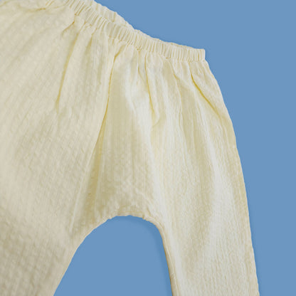 Keebee Yellow Jhabla Set-Solid-Cotton-For Infants