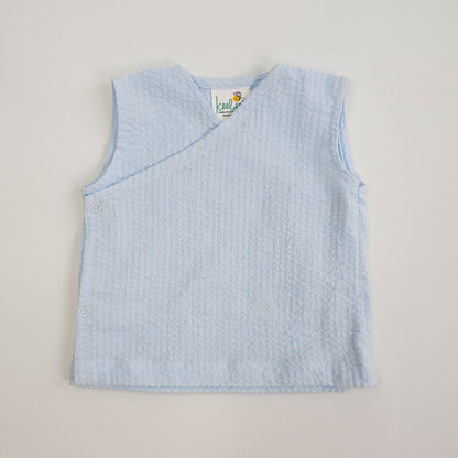 Keebee Blue Jhabla Set-Solid-Cotton-For Infants