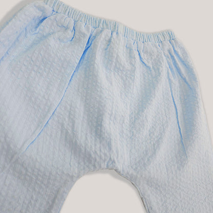 Keebee Blue Jhabla Set-Solid-Cotton-For Infants