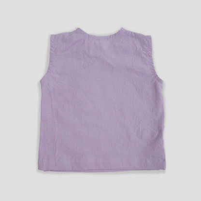 Keebee Purple Jhabla Set-Solid-Cotton-For Infants