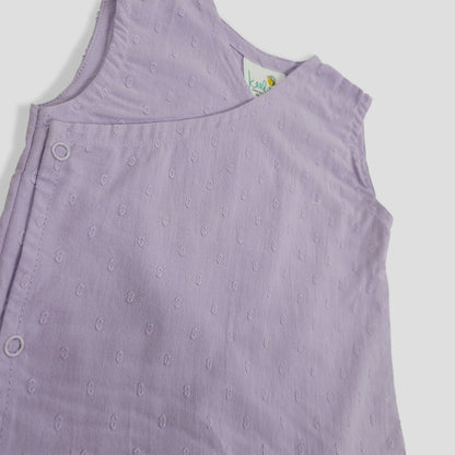 Keebee Purple Jhabla Set-Solid-Cotton-For Infants