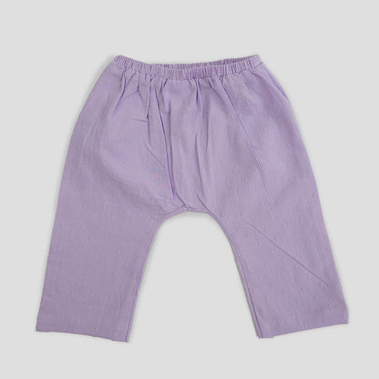 Keebee Purple Jhabla Set-Solid-Cotton-For Infants