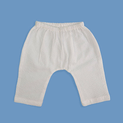 Keebee White Jhabla Set-Solid-Cotton-For Infants