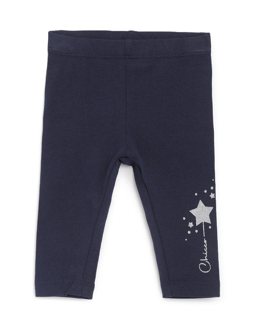 Chicco Dark Blue Legging-Printed-Cotton-For Infants