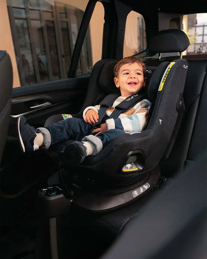 Nuna Pruu Baby Car Seat-Convertible Car Seat-360 Degree Rotation-10 Position Reclining Seat-Integrated Rebound Bar to Minimize Rotation During Impact-2 Years Warranty-For 0 to 4Y (Upto 19Kg)-Granite