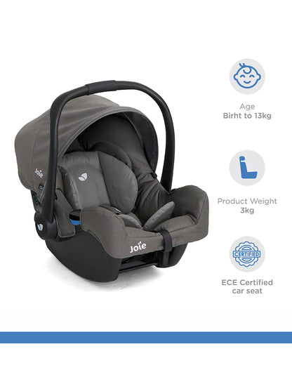 Joie Gemm Baby Car Seat-Rear Facing-Airline Certified-For 0M+ (Upto 13 Kg)-Foggy Grey