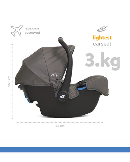 Joie Gemm Baby Car Seat-Rear Facing-Airline Certified-For 0M+ (Upto 13 Kg)-Foggy Grey