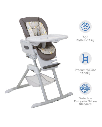 Joie Mimzy Spin 3 in 1 Baby High Chair-360 Degree Spinning-Adjustable Height & Recline-0M+ (Upto 15 Kg)-Geometric Mountains
