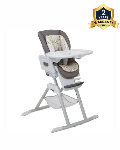 Joie Mimzy Spin 3 in 1 Baby High Chair-360 Degree Spinning-Adjustable Height & Recline-0M+ (Upto 15 Kg)-Geometric Mountains