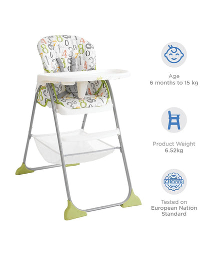 Joie Mimzy Snacker Baby High Chair-One Hand Quick Compact Fold-Streamlined Design-6M to 3Y (Upto 15Kg)-123 Artwork