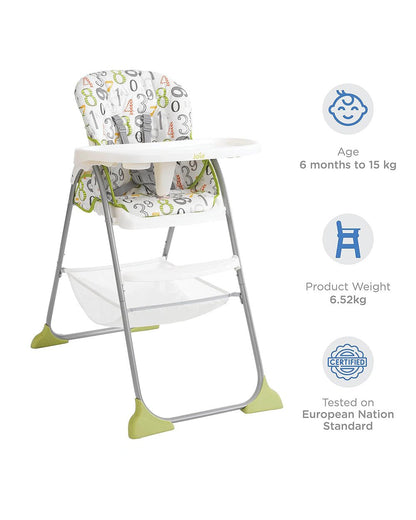 Joie Mimzy Snacker Baby High Chair-One Hand Quick Compact Fold-Streamlined Design-6M to 3Y (Upto 15Kg)-123 Artwork