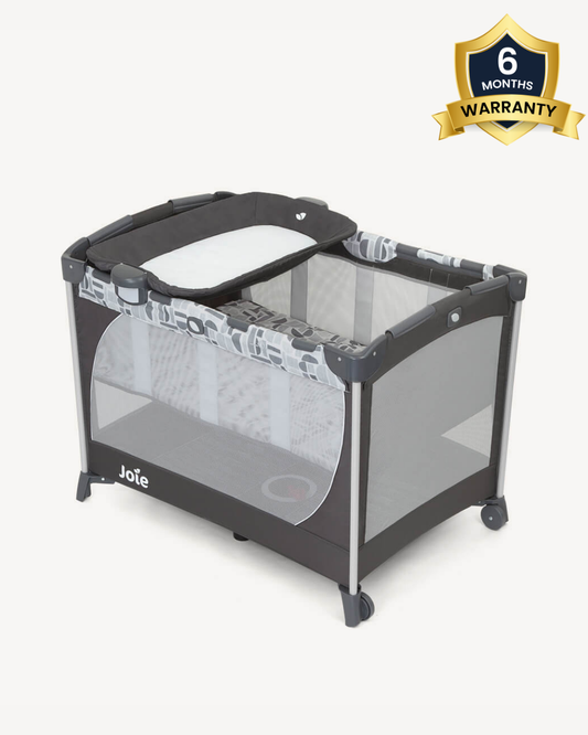 Joie Commuter Change Travel Cot-Changer Included-Compact Fold-For 0M+ (Upto 15 Kg)-Logan