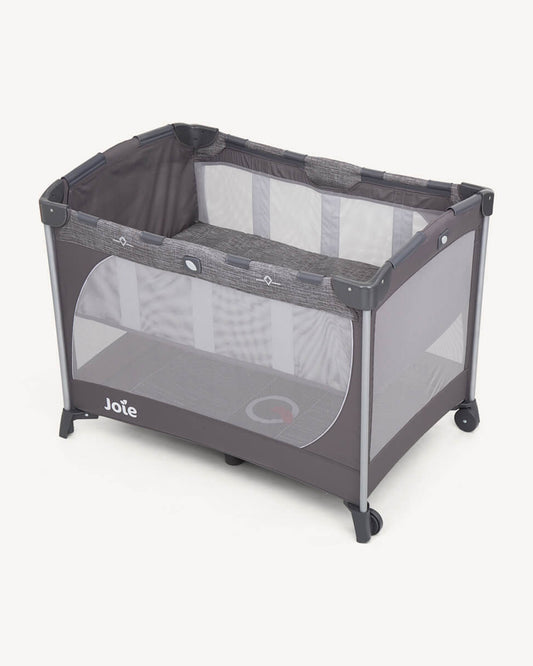 Joie Commuter Change & Snooze Travel Cot-Changer & Snoozing Seat Included-Compact Fold-For 0M+ (Upto 15 Kg)-Grey