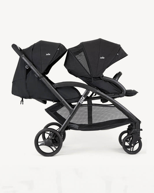 Joie Evalite Duo Twin Stroller-Multiple Recline Positions-Adjustable Leg Rest-Pram For 0 to 3Y (Upto 15 Kg)-Shale