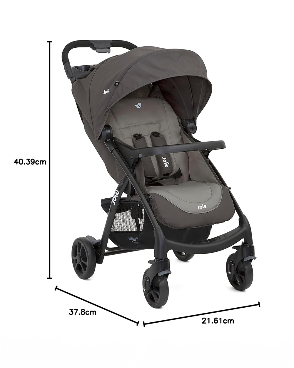 Joie Muze LX Travel System Baby Stroller with Car Seat Auto Gravity Fold Pram for 0M Upto 22Kg Dark Pewter Extra 5 Off duckduckbaby