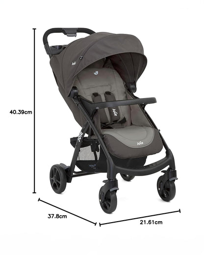 Joie Muze LX Travel System Baby Stroller with Car Seat-Auto Gravity Fold-Pram for 0 to 3Y (Upto 15Kg)-Dark Pewter