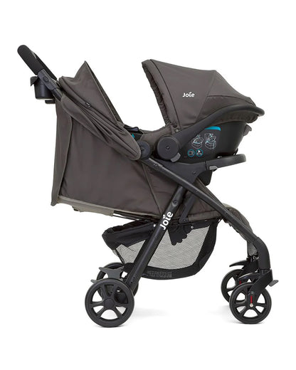 Joie Muze LX Travel System Baby Stroller with Car Seat-Auto Gravity Fold-Pram for 0 to 3Y (Upto 15Kg)-Dark Pewter